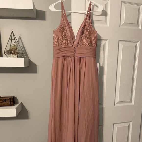 Azazie Bridesmaid dress in the color Dusty Rose - Picture 3 of 12